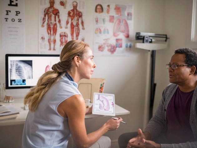 Specialist explaining treatment to patient